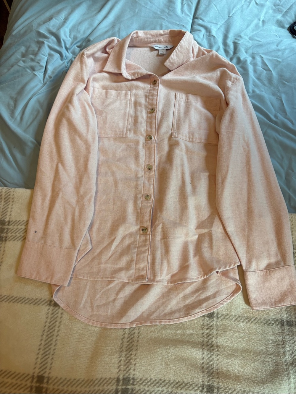 Old Navy Blush Pink Button-Front Shirt